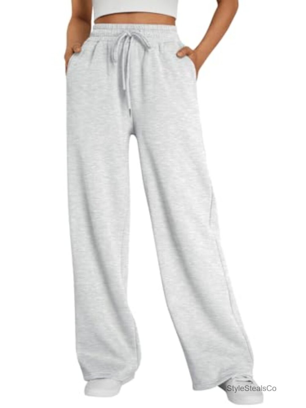 Wide Leg Fleece Lined Sweatpants Women High Waisted Baggy Athletic Pants